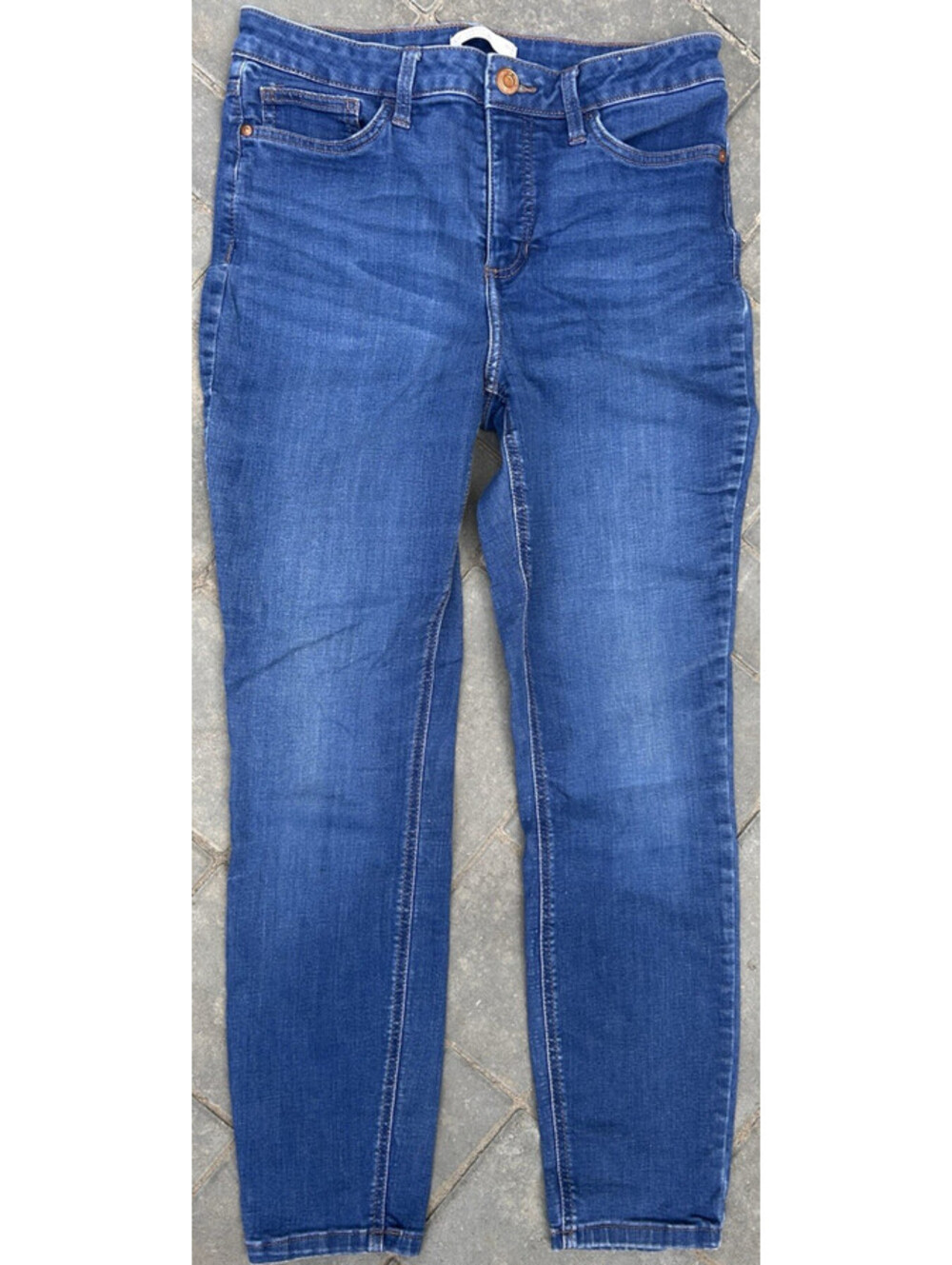 LC Lauren Conrad Skinny Jeans Medium Wash Indigo Stretch Denim Minimalist Sz 10